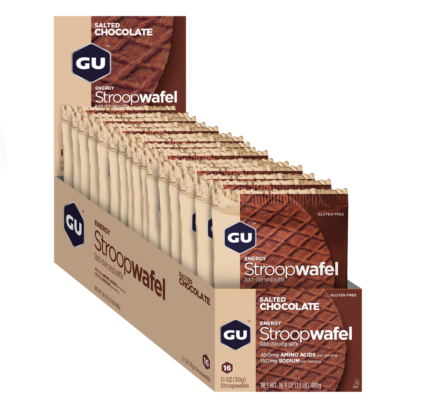 GU Energy Stroopwafel (Box of 16) Gluten Free - GU Energy New Zealand